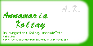 annamaria koltay business card